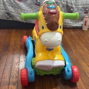 Interactive Ride-On Horse Toy - Yellow and Blue